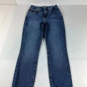 Good American Jeans Women's 0 Good Legs Skinny Ankle Blue Faded Stretch Denim